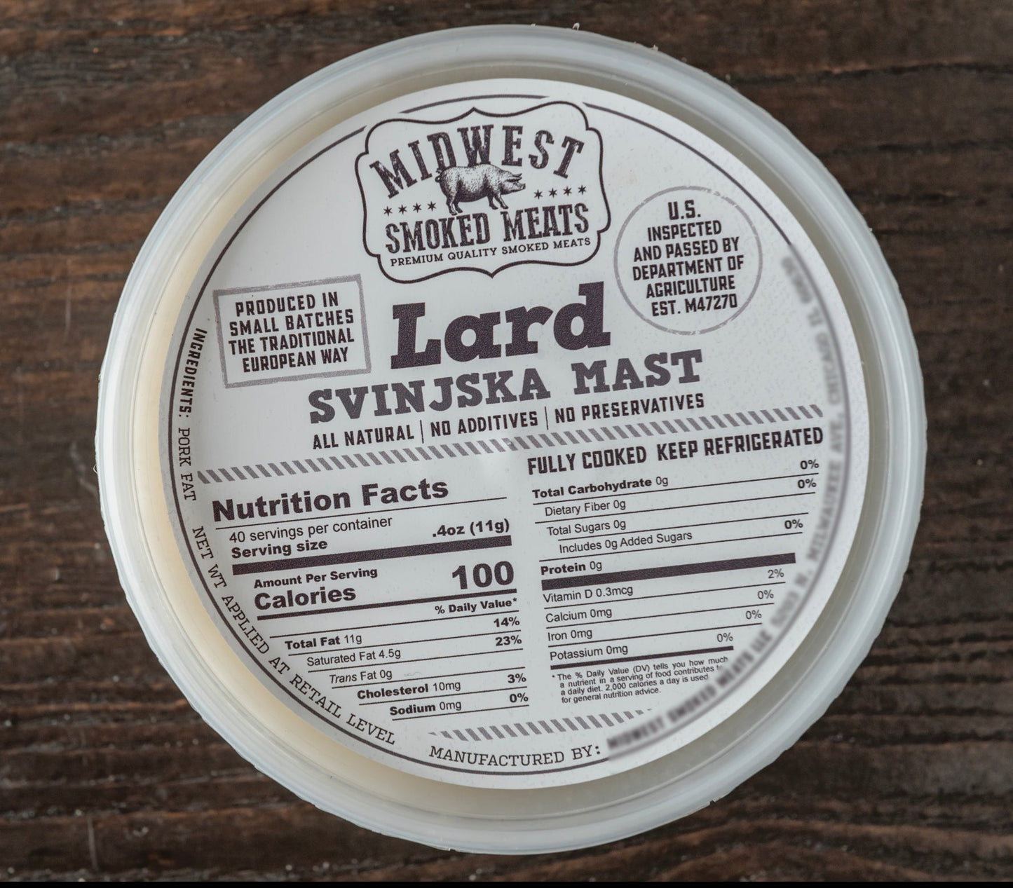 All-Natural Pork Lard(Svinjska Mast)