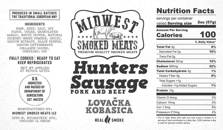 Hunter Pork & Beef Smoked Sausage(Lovačka Kobasica)