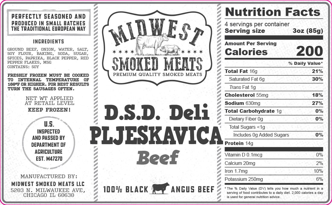 Fresh Beef Patty (Pljeskavica)